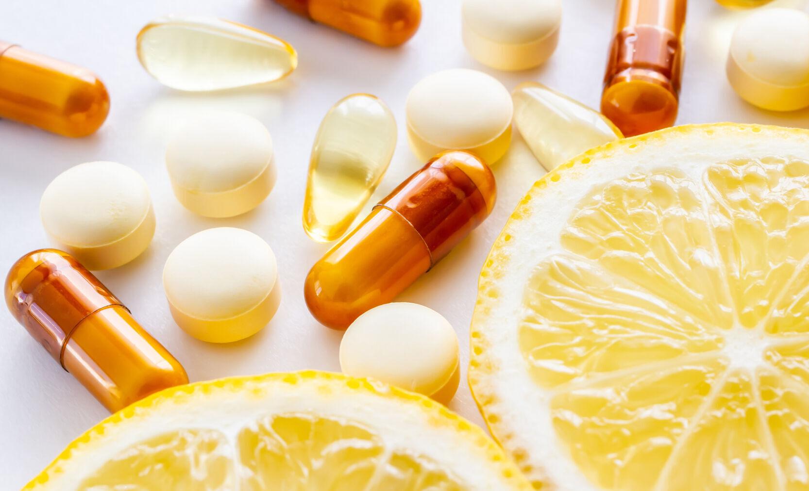 Vitamin supplements and fresh lemon